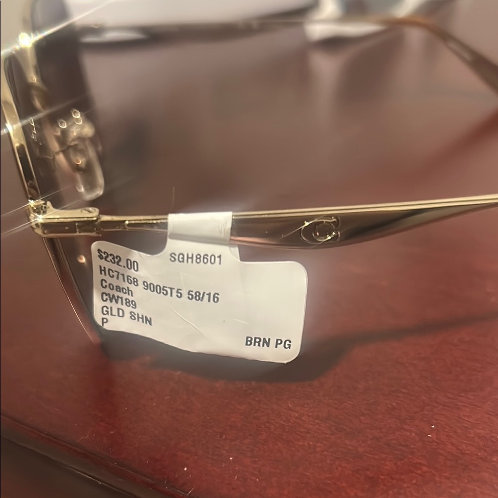 Coach Gold Aviator Glasses - Picture 2 of 6
